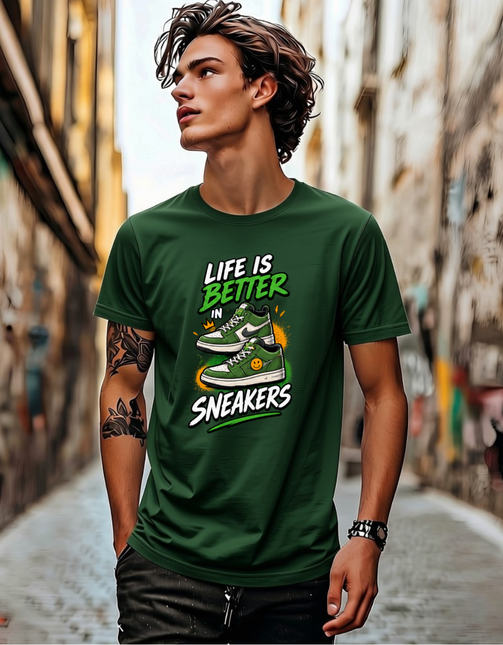 Life is Better in Sneakers Premium Design T-Shirt