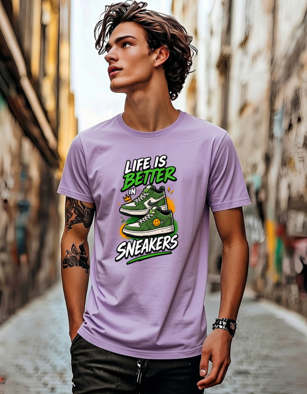 Life is Better in Sneakers Premium Design T-Shirt