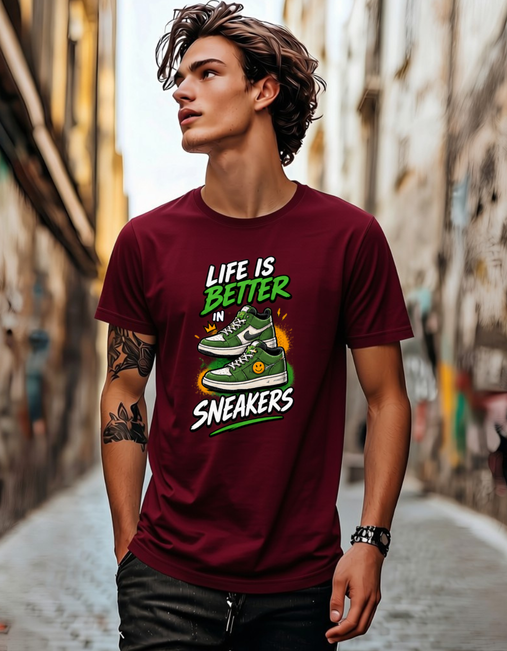 Life is Better in Sneakers Premium Design T-Shirt
