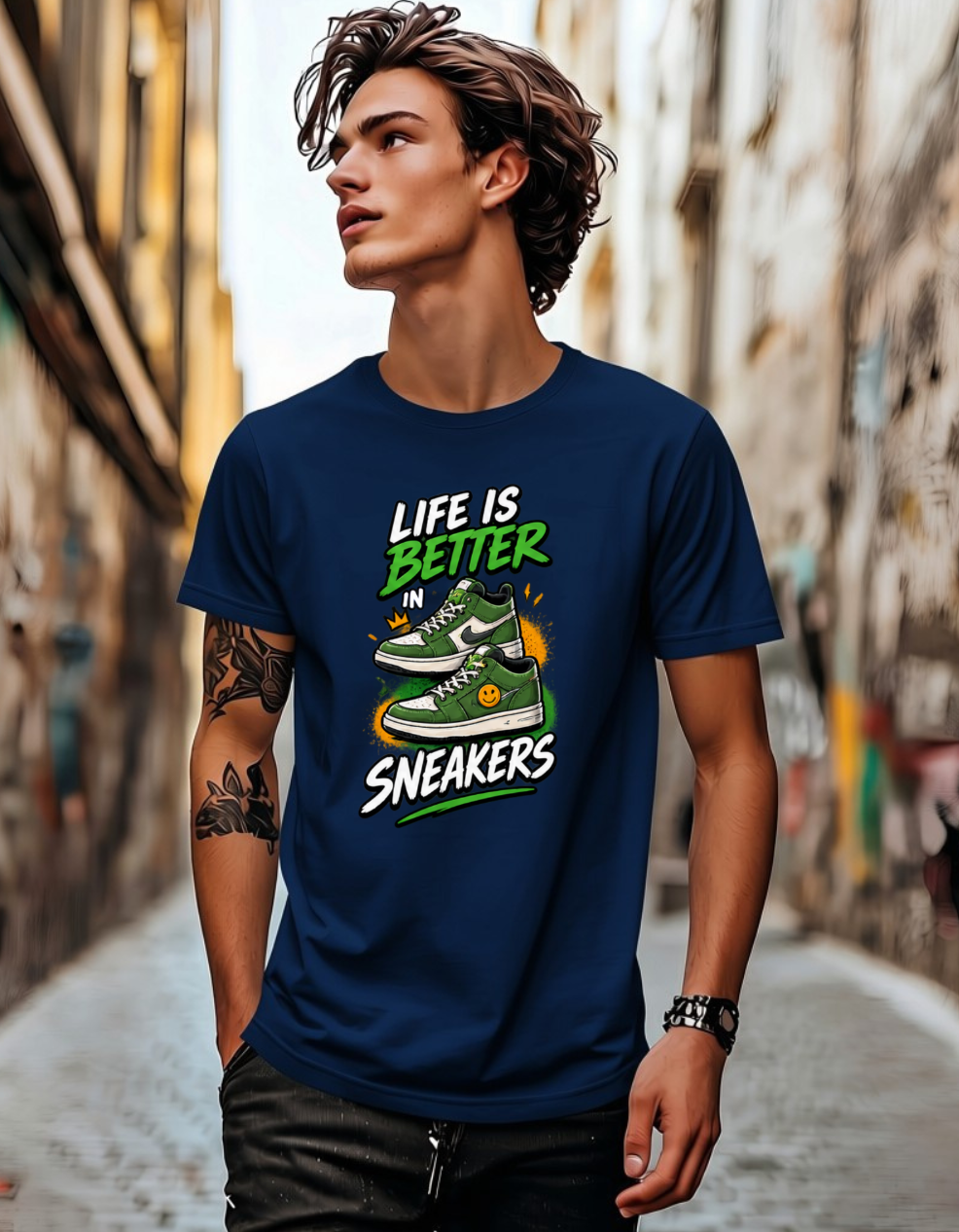 Life is Better in Sneakers Premium Design T-Shirt