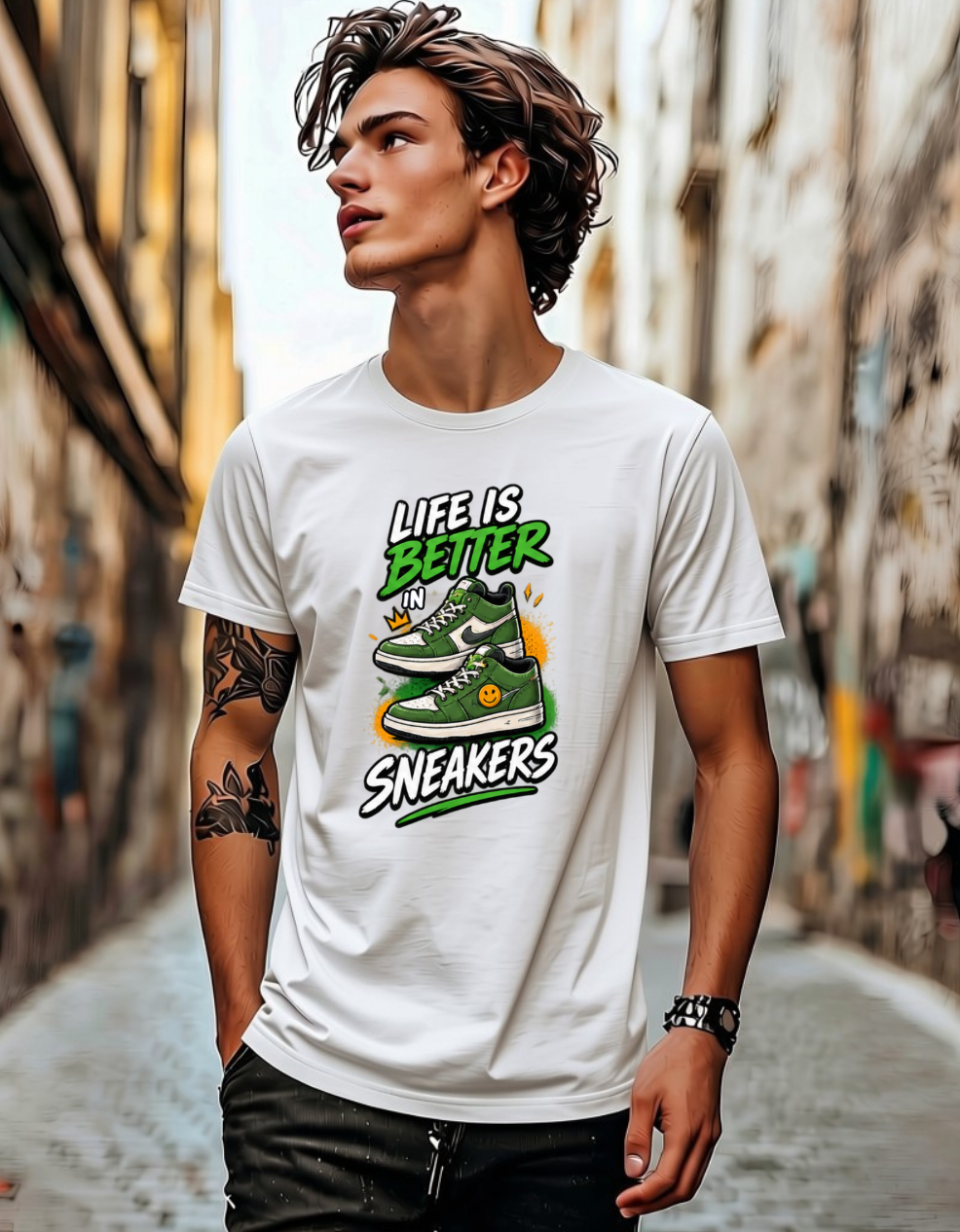 Life is Better in Sneakers Premium Design T-Shirt