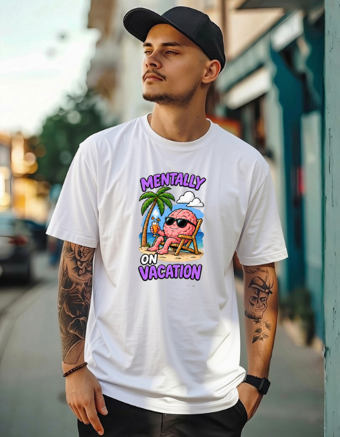 Mentally on Vacation Premium Design T-Shirt