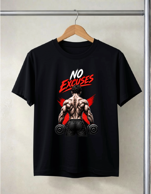 No Excuses T-shirts Black and White colors