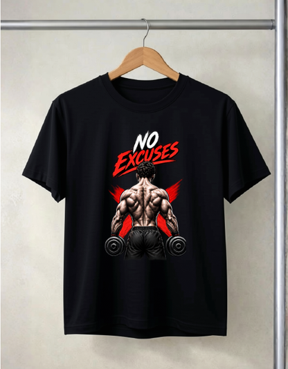 No Excuses T-shirts Black and White colors