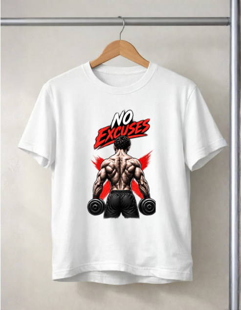 No Excuses T-shirts Black and White colors