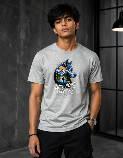 WildHeartFreeSoulLivWildGreyMelangeT-Shirt