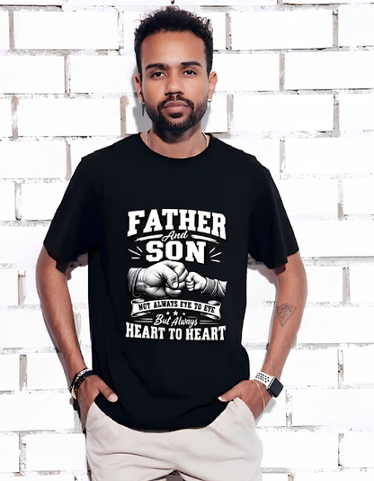 father and son black t-shirt