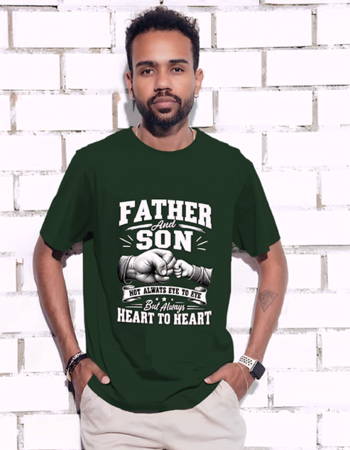 father and son bottel green t-shirt