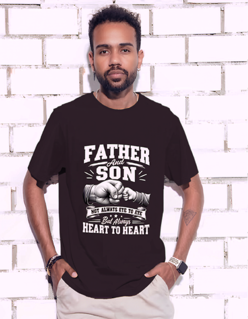 father and son coffee brown t-shirt