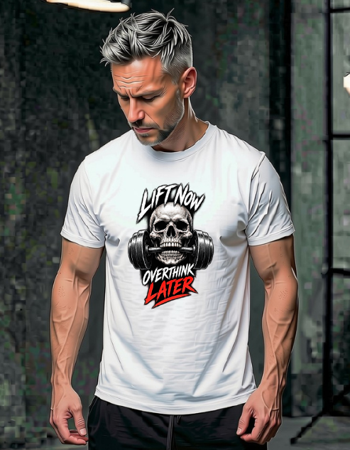 Lift Now Overthink Later T-Shirts Black & White Colors