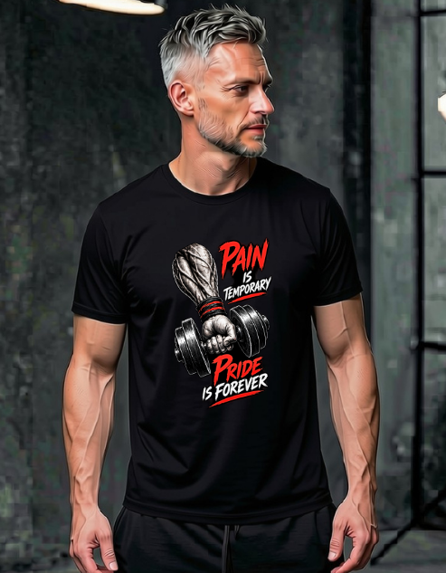 Pain is Temporary Pride is Forever Black and White Colors T-Shirts